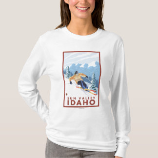 Camiseta Esquiador de la nieve de Downhhill - Sun Valley,