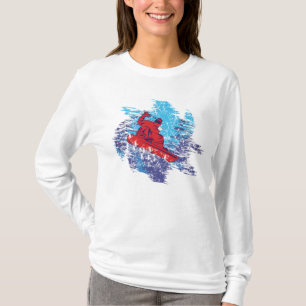 Camiseta Esquiador de nieve atrapando la deriva