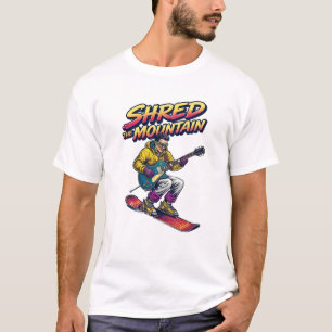 Camiseta Esquiador de nieve destrozando la montaña