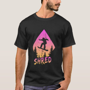 Camiseta Esquíador de nieve Retrowave Vaporwave Snowboardin