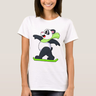 Camiseta Esquiador de pandas Snowboard Deportes de invierno
