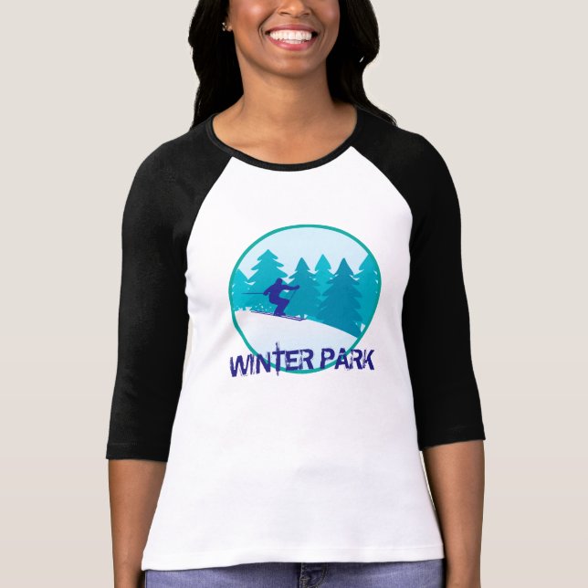 Camiseta Esquiador de Parque Invierno (Anverso)