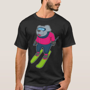 Camiseta Esquiador de perros Deportes de invierno
