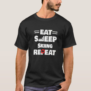 Camiseta Esquiador de repetición de esquí de sueño de desca