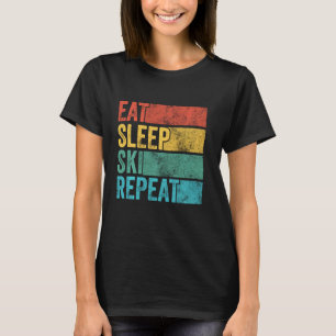 Camiseta Esquiador de repetición de esquí de sueño de sueño