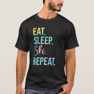 Camiseta Esquiador de vacaciones de esquí de repetición de 