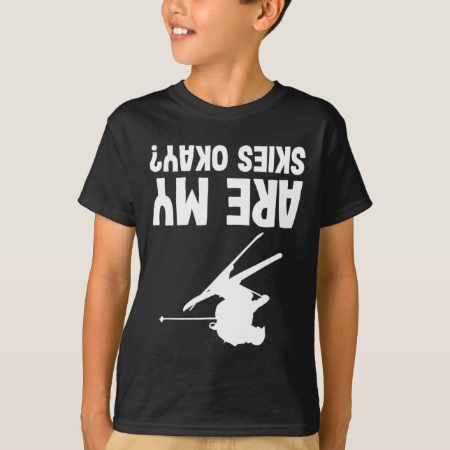 Camiseta Esquiador deportivo de invierno divertido al revés (Anverso)