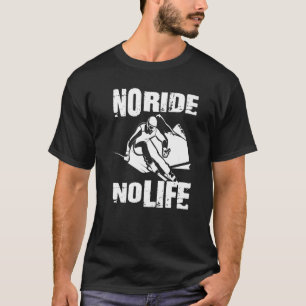 Camiseta Esquiador dice no hay viaje, no hay vida, esquí de