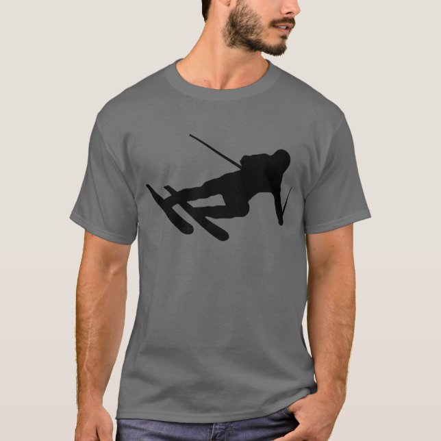 Camiseta esquiador en declive de esquí del esquí (Anverso)