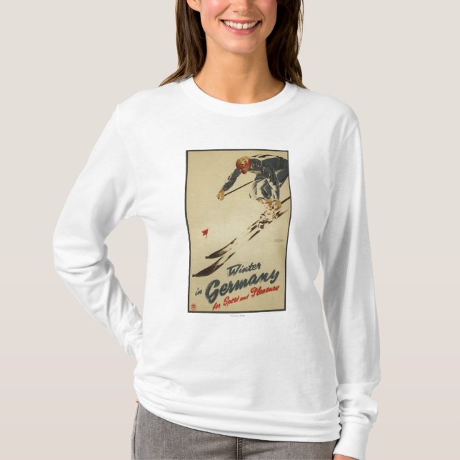 Camiseta Esquiador en declive - promo del deporte y del (Anverso)