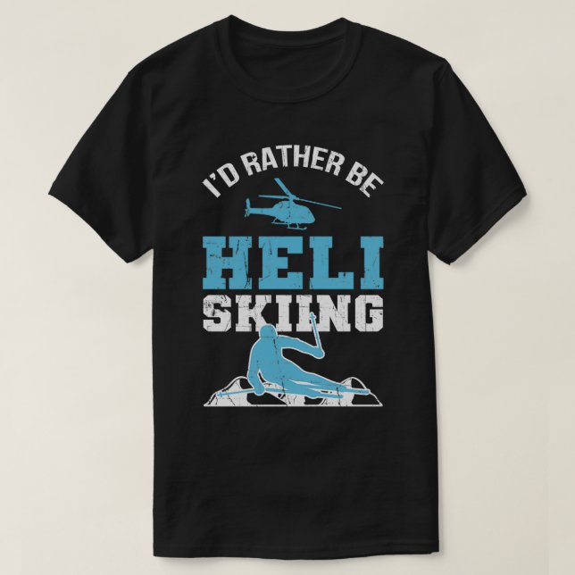 Camiseta Esquiador en polvo Heli Freeride Heliskiing (Diseño del anverso)