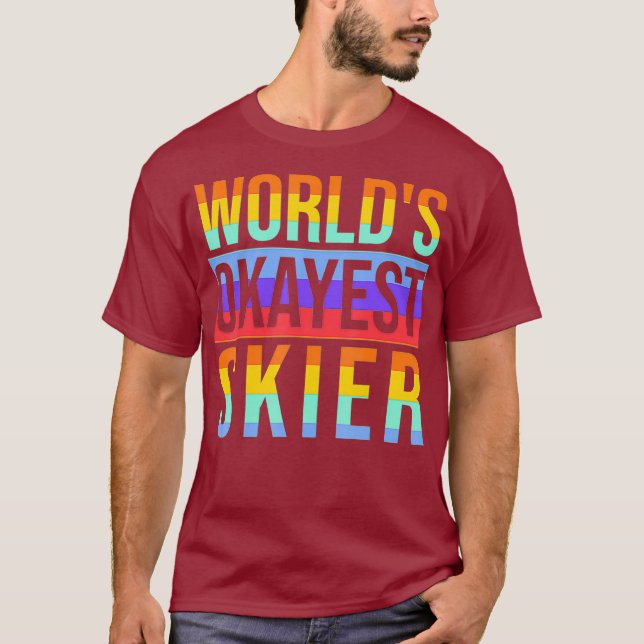 Camiseta Esquiador LGBT Gay Les Okayest (Anverso)