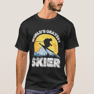 Camiseta Esquiador Más o Menos del Mundo Retro Vintage Afic