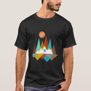 Camiseta Esquiador Nieve Esquí Exterior Montañas Bosque Nat