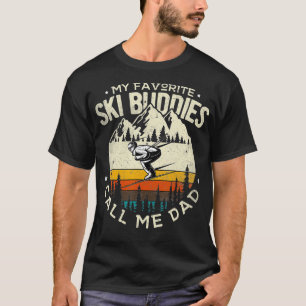 Camiseta Esquiador Papá Esquiar Papá Mis Amigos De Esquí Fa