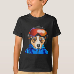 Camiseta Esquiador Pastor Australiano Snowboarding Dog