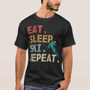 Camiseta Esquiador retro vintage de repetición de esquí d