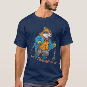 Camiseta Esquiador tejón deportes de invierno