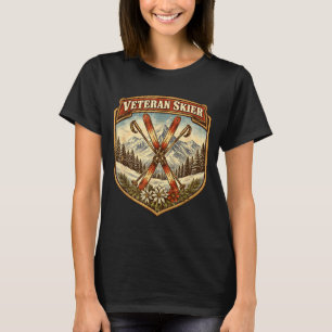 Camiseta Esquiador veterano esquís vintage anciana esquiand