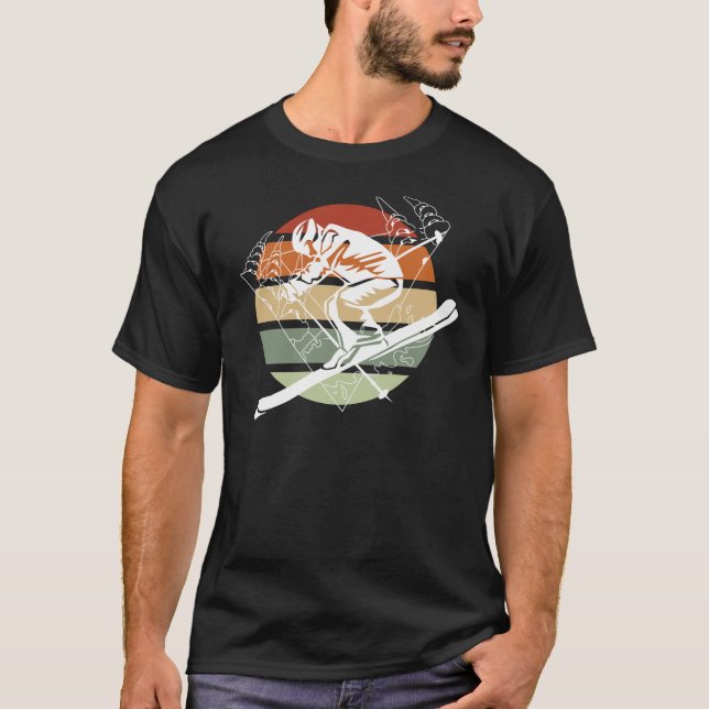 Camiseta Esquiadores de esquí de época (Anverso)