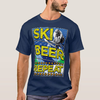 Camiseta Esquiadores divertidos que repiten esquí