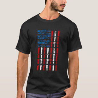 Camiseta Esquiando Bandera Americana 4 De Julio Patinadora