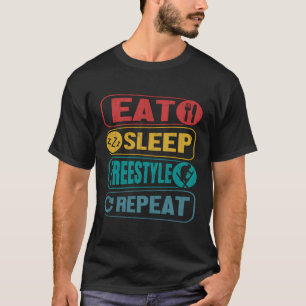 Camiseta Esquiando Gracioso Eat Sleep Freestyle Snow Snow S