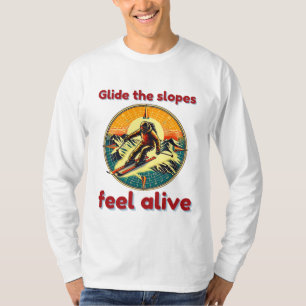 Camiseta Esquiar alpino atrevido