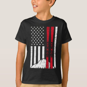Camiseta Esquiar bandera americana esquí patriótico esquiad