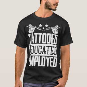 Camiseta Esquiar Con Tatuaje Educado Y Empleado De Artista 