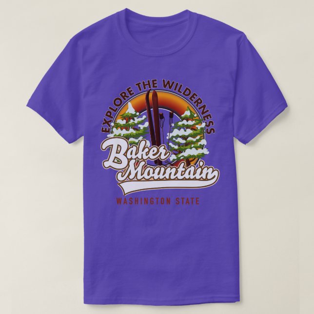 Camiseta Esquiar del estado de Baker Mountain (Diseño del anverso)