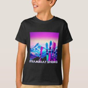 Camiseta Esquiar en barco de vapor Springs Ski Retro 80