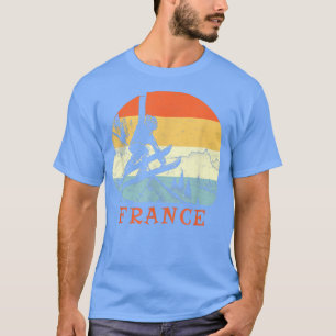 Camiseta Esquiar en Francia Vintage Retro Nieve