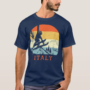 Camiseta Esquiar Italia Vintage Nieve Esquiando Vacaciones