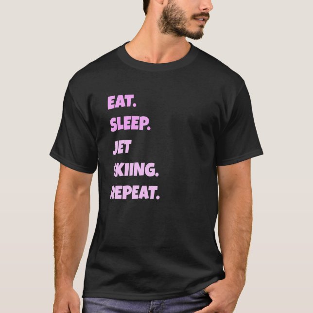 Camiseta Esquiar Jet Png Eat Sleep Sports Repetir Para Homb (Anverso)