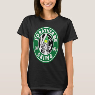 Camiseta Esquiar para mujeres Prefiero esquiar a Chicas div