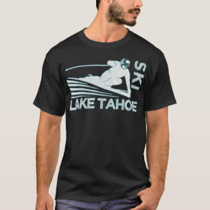 Camiseta Esquiar para mujeres Retro Lago Tahoe Vintage Esqu