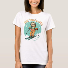 Camiseta Esquiar Sloth - Gracioso esquiar eslóstico inverna