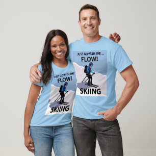 Camiseta Esquiar Sólo Ir Con El Esquí De Flujo