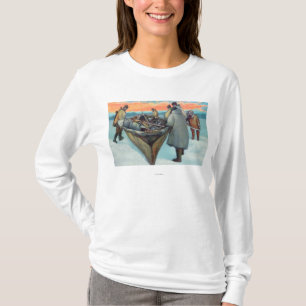 Camiseta Esquimales que lanzan el barco de la caza de