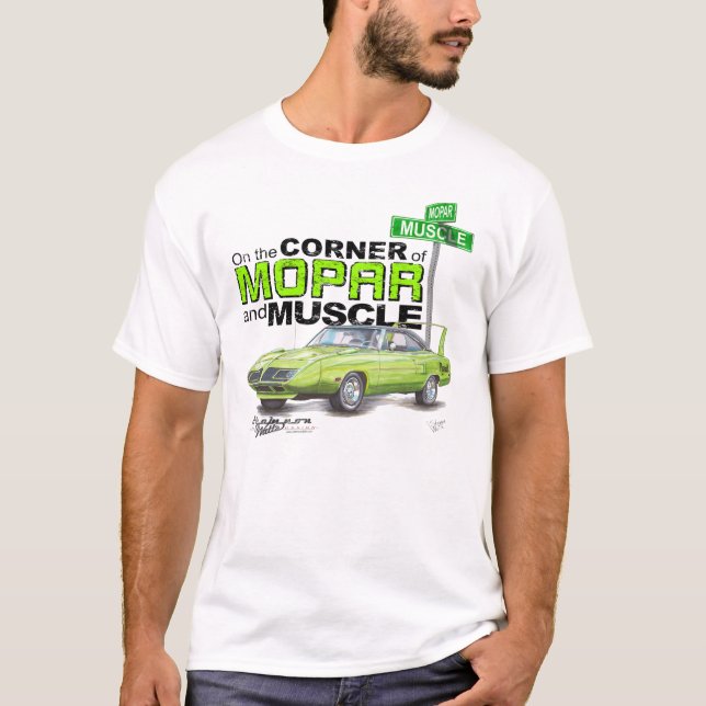 Camiseta Esquina 1970 de Plymouth Superbird de MOPAR y del (Anverso)