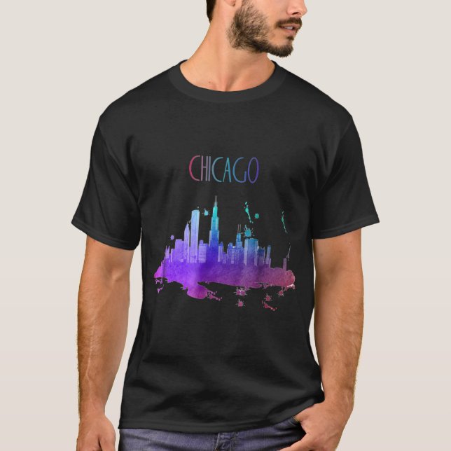 Camiseta Esquina de acuarela de Chicago Hermosa Chicago (Anverso)