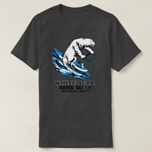 Camiseta Esquina de agua del oso blanco (Diseño del anverso)