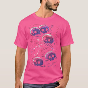 Camiseta Esquina de azúcar Natación Skeleton Arte De Punk E