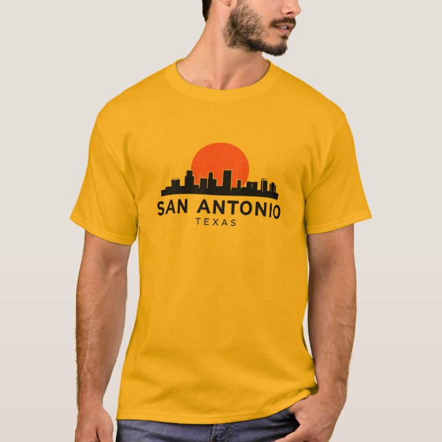 Camiseta Esquina de Ciudad Minimal de San Antonio Texas (Anverso)