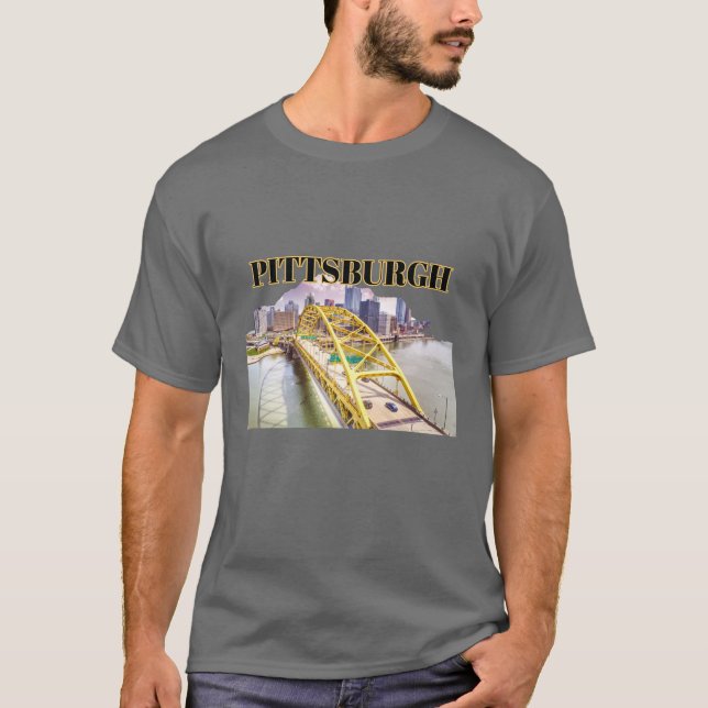 Camiseta Esquina de Pittsburgh y puente Fort Pitt (Anverso)