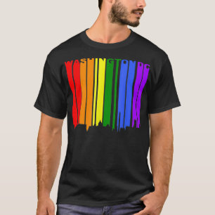 Camiseta Esquina del arco iris del Orgullo gay LGBTQ en Was