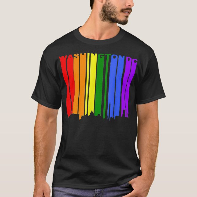 Camiseta Esquina del arco iris del Orgullo gay LGBTQ en Was (Anverso)