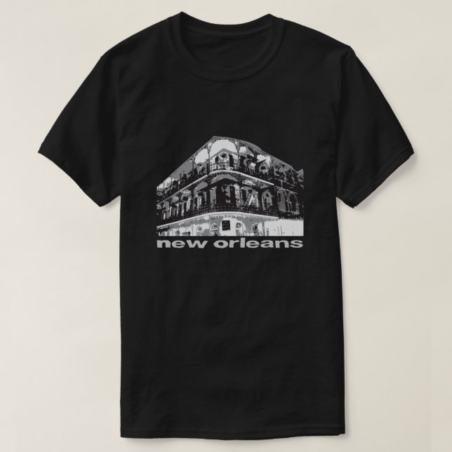 Camiseta Esquina del barrio francés de New Orleans (Diseño del anverso)