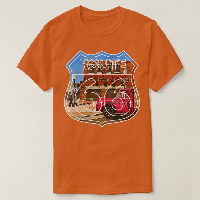 Camiseta Esquina en Winslow Arizona Route 66 Eagles song Ta (Diseño del anverso)